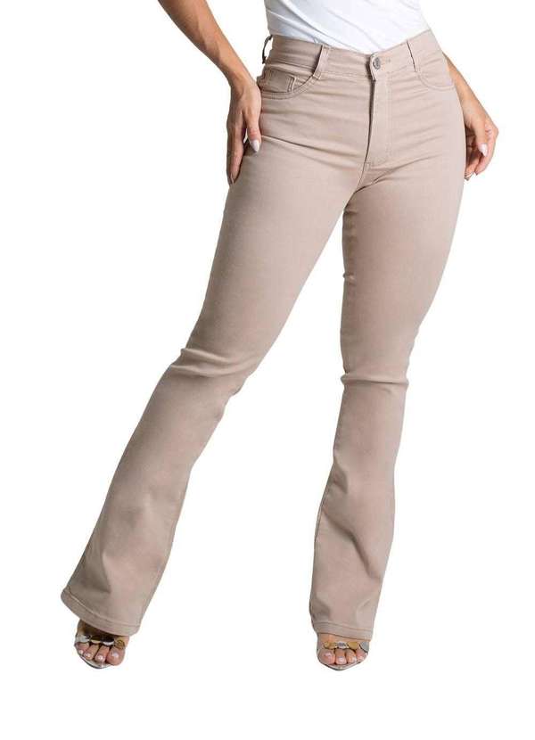 Sawary - Calça Sarja Sawary Boot Cut - 274683 Bege