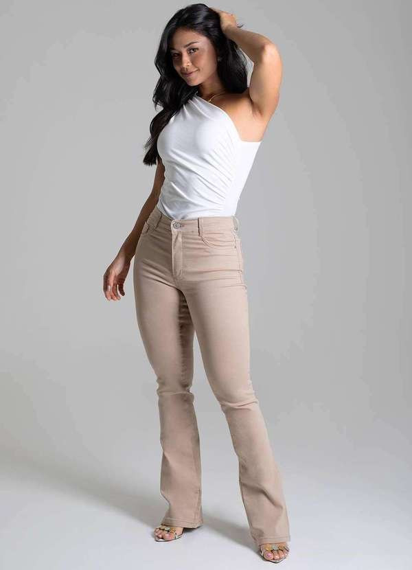 Sawary - Calça Sarja Sawary Boot Cut - 274683 Bege 3