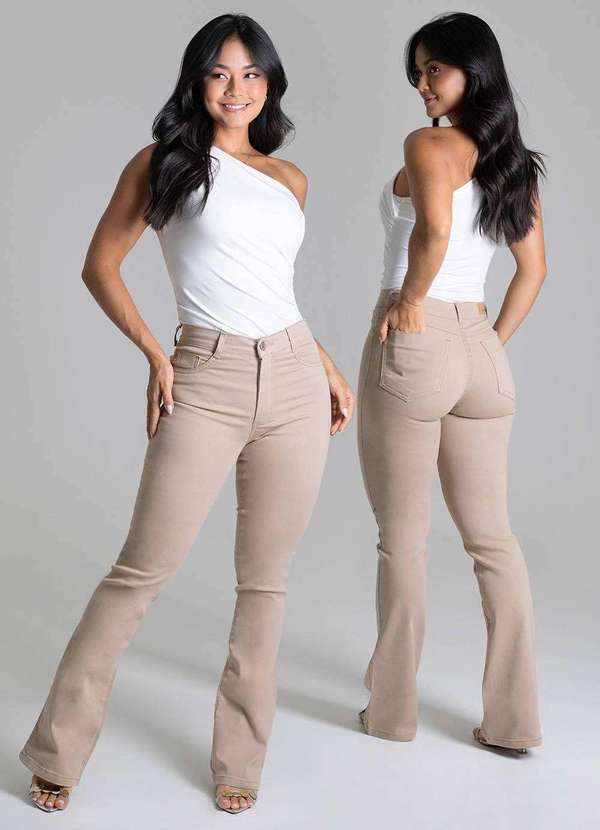 Sawary - Calça Sarja Sawary Boot Cut - 274683 Bege 6