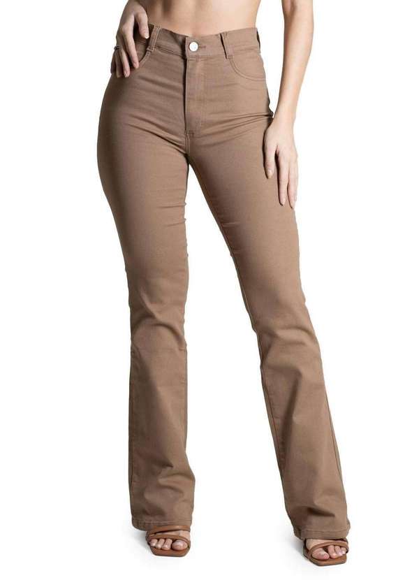 Sawary - Calça Sarja Sawary Boot Cut - 274346 Bege
