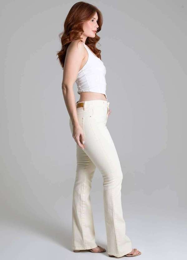 Sawary - Calça Sarja Sawary Boot Cut - 278421 Amarelo 3