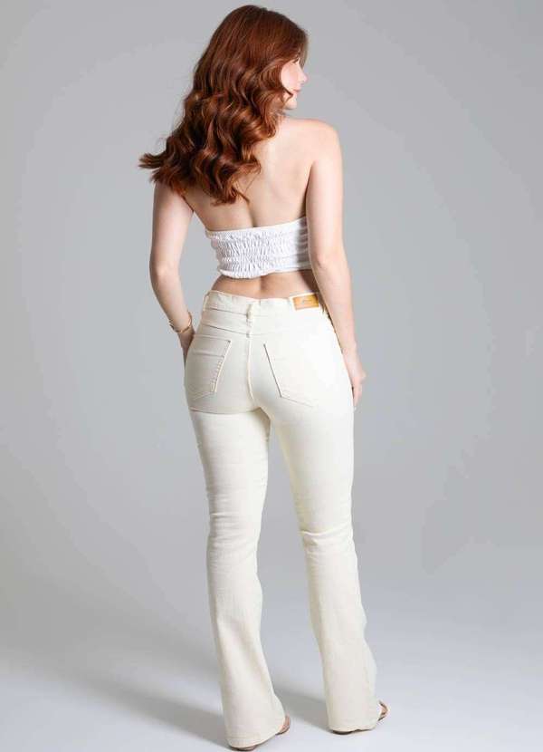 Sawary - Calça Sarja Sawary Boot Cut - 278421 Amarelo 4