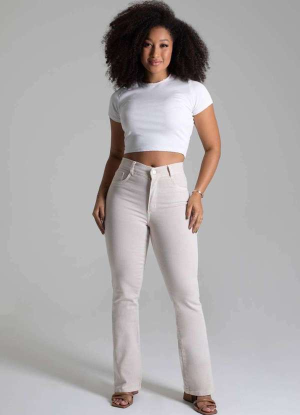 Sawary - Calça Sarja Sawary Boot Cut - 278921 Bege 2