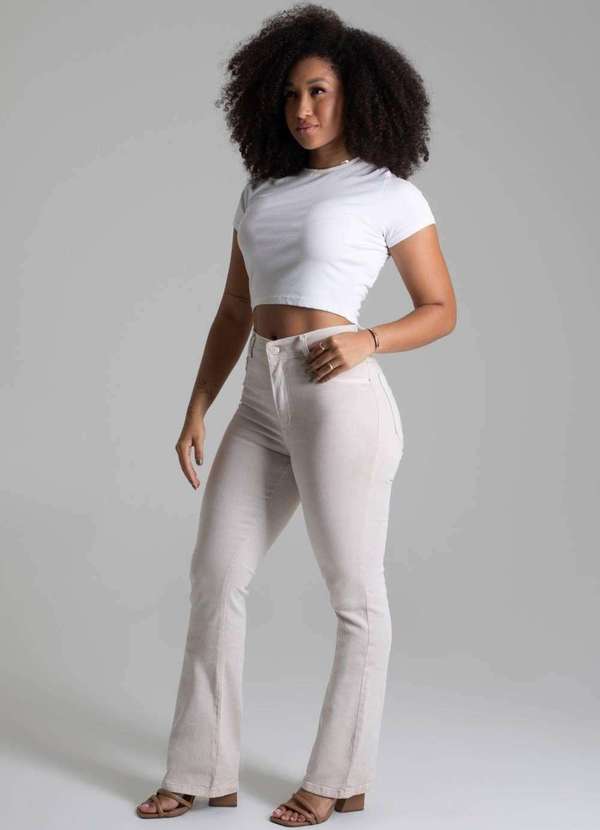 Sawary - Calça Sarja Sawary Boot Cut - 278921 Bege 3