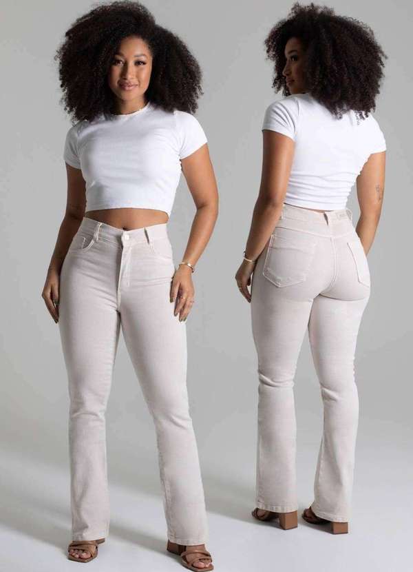 Sawary - Calça Sarja Sawary Boot Cut - 278921 Bege 6