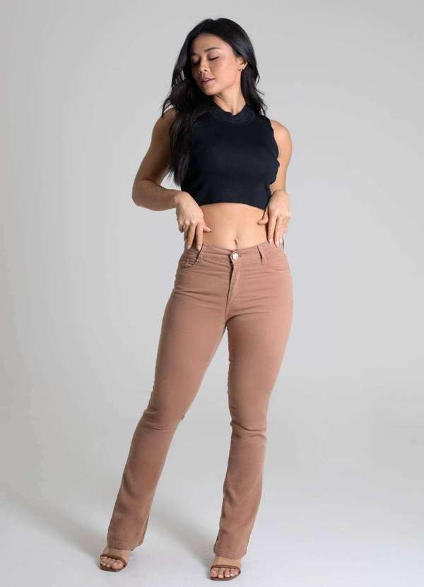 Sawary - Calça Sarja Sawary Boot Cut - 280284 Marrom 2