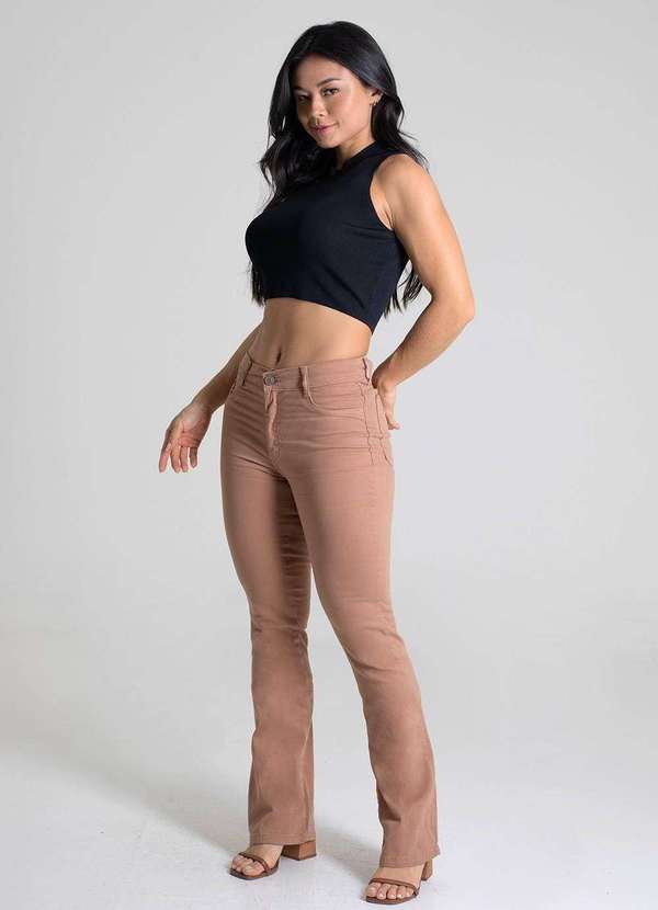 Sawary - Calça Sarja Sawary Boot Cut - 280284 Marrom 3