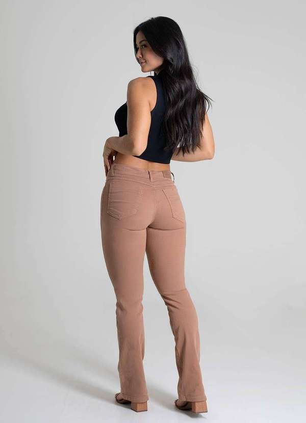 Sawary - Calça Sarja Sawary Boot Cut - 280284 Marrom 4