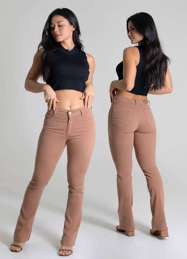 Sawary - Calça Sarja Sawary Boot Cut - 280284 Marrom 6