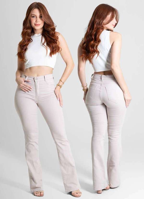 Sawary - Calça Sarja Sawary Boot Cut - 280480 Bege 6