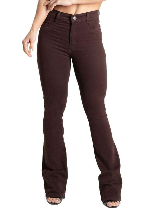 Sawary - Calça Sarja Sawary Boot Cut - 280753 Marrom