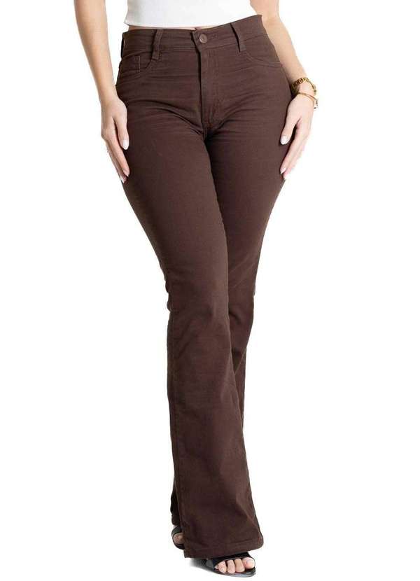 Sawary - Calça Sarja Sawary Boot Cut - 280759 Marrom
