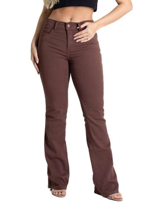Sawary - Calça Sarja Sawary Boot Cut - 281311 Marrom