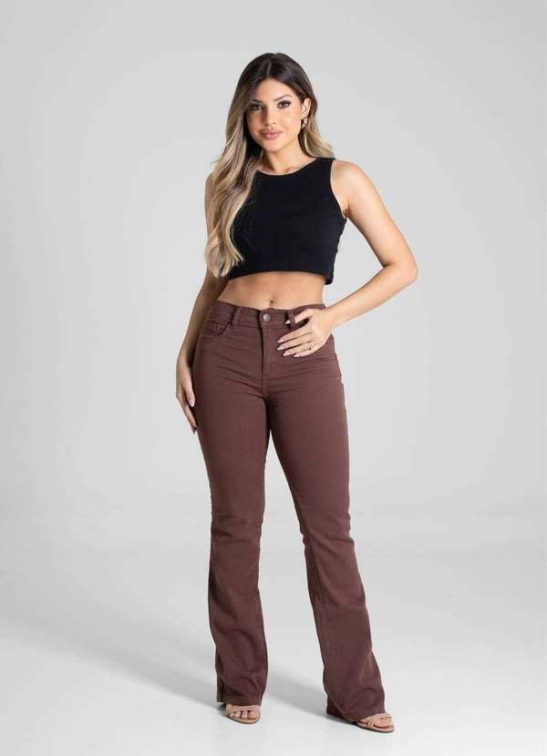 Sawary - Calça Sarja Sawary Boot Cut - 281311 Marrom 2