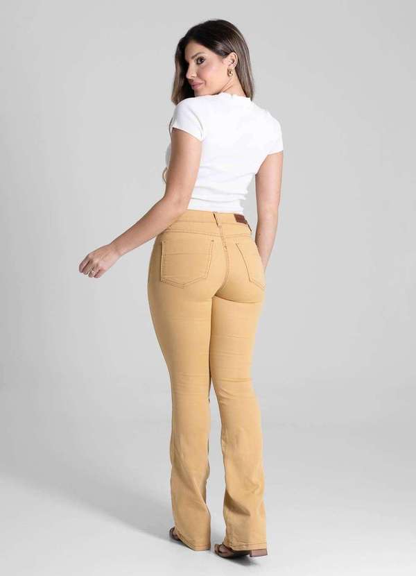 Sawary - Calça Sarja Sawary Boot Cut - 281809 Amarelo 5