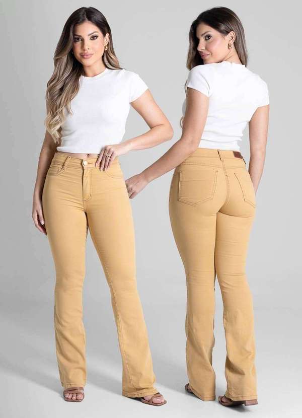 Sawary - Calça Sarja Sawary Boot Cut - 281809 Amarelo 6