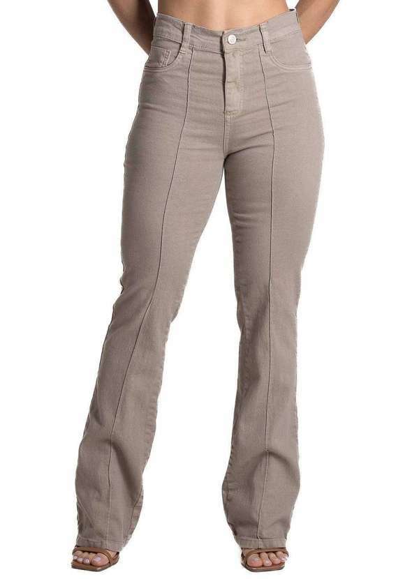 Sawary - Calça Sarja Sawary Boot Cut - 282311 Bege