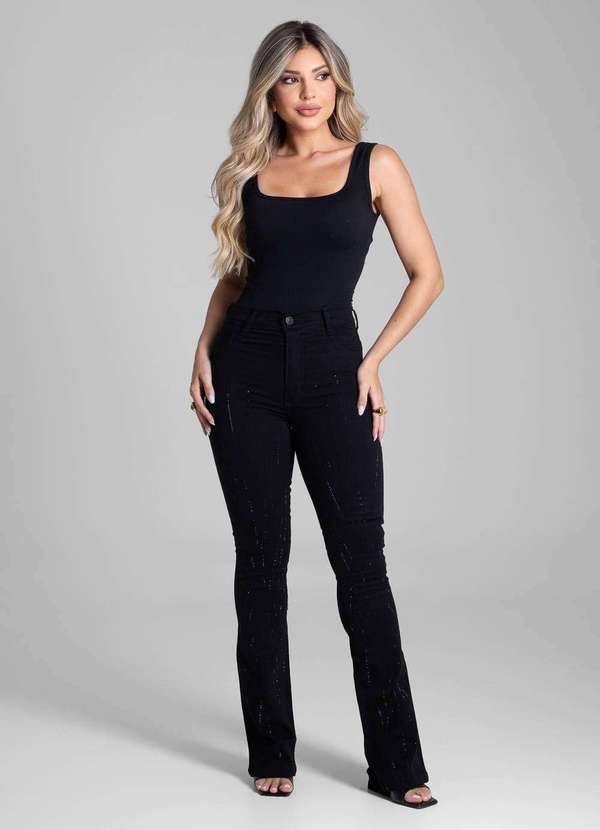 Sawary - Calça Sarja Sawary Boot Cut - 282441 Preto 2