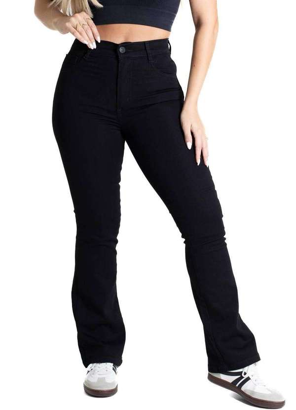 Sawary - Calça Sarja Sawary Boot Cut Petit - 281137 Preto