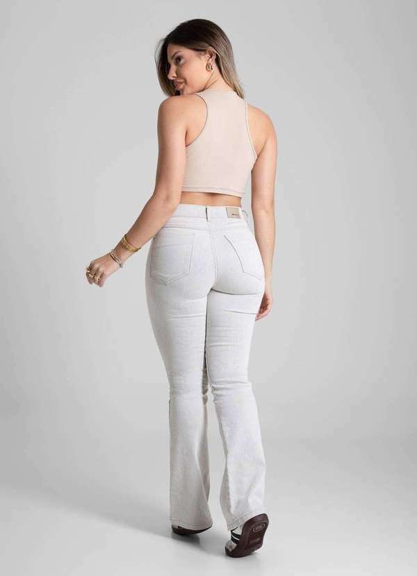 Sawary - Calça Sarja Sawary Boot Cut Petit - 281851 Cinza 4