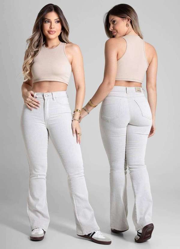 Sawary - Calça Sarja Sawary Boot Cut Petit - 281851 Cinza 6