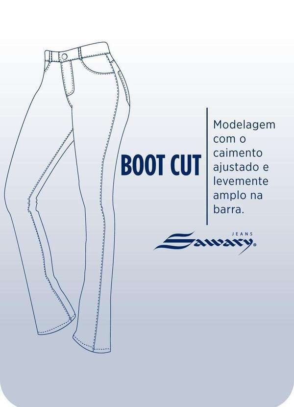Sawary - Calça Sarja Sawary Boot Cut Petit - 281851 Cinza 7