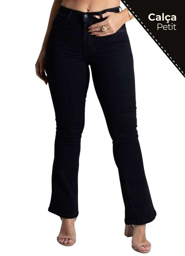 Sawary - Calça Sarja Sawary Boot Cut Petit Preto