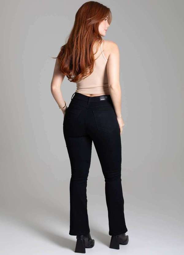 Sawary - Calça Sarja Sawary Boot Cut Petit - 277726 Preto 4