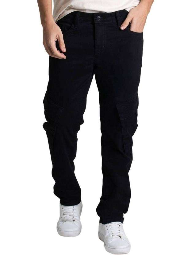 Sawary - Calça Sarja Sawary Cargo - 278182 Preto