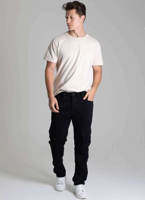 Sawary - Calça Sarja Sawary Cargo - 278182 Preto 2