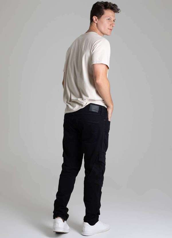 Sawary - Calça Sarja Sawary Cargo - 278182 Preto 4