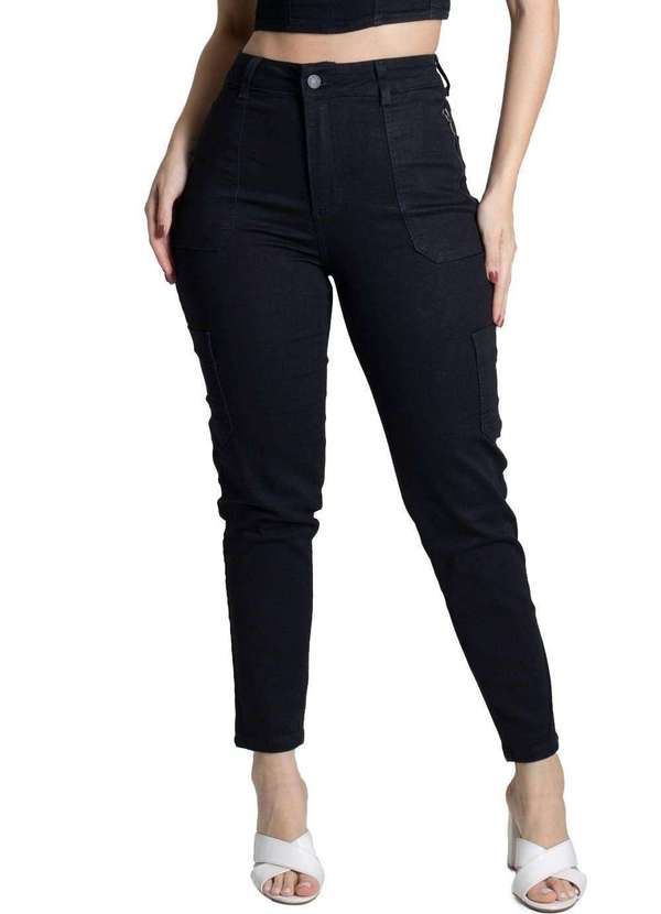 Sawary - Calça Sarja Sawary Cargo Preto