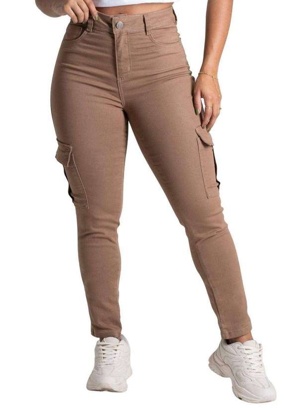 Sawary - Calça Sarja Sawary Cigarrete - 277706 Marrom