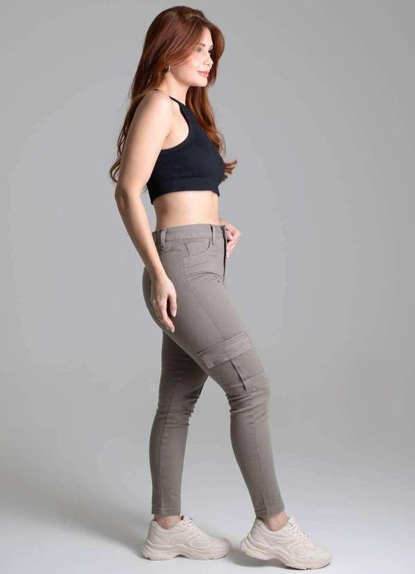 Sawary - Calça Sarja Sawary Cigarrete Verde 3