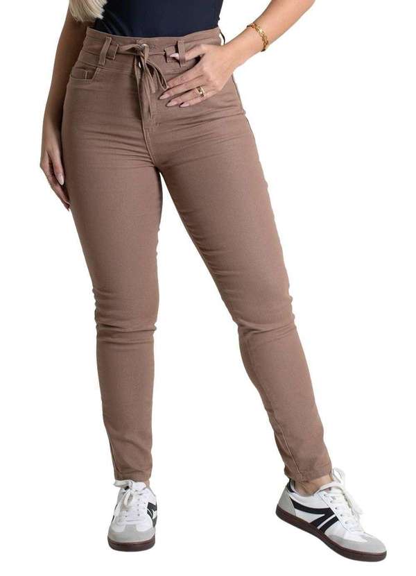 Sawary - Calça Sarja Sawary Cropped - 276196 Bege