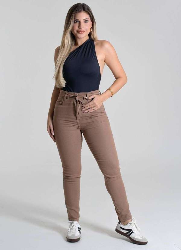 Sawary - Calça Sarja Sawary Cropped - 276196 Bege 2