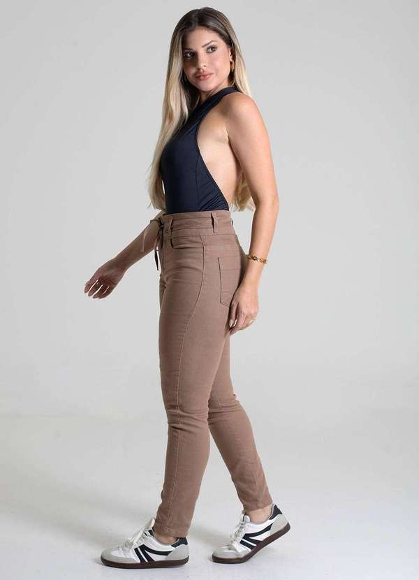 Sawary - Calça Sarja Sawary Cropped - 276196 Bege 3