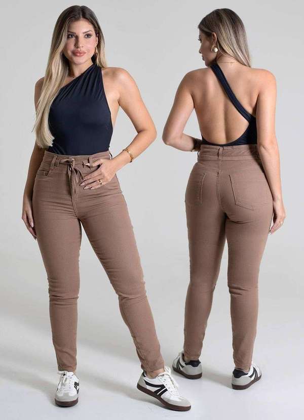Sawary - Calça Sarja Sawary Cropped - 276196 Bege 6