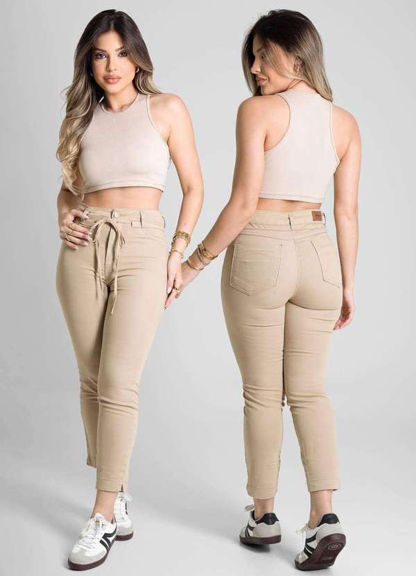 Sawary - Calça Sarja Sawary Cropped - 281686 Amarelo 6