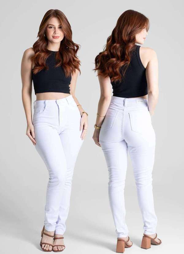 Sawary - Calça Sarja Sawary Hot Pants - 272113 Branco 5