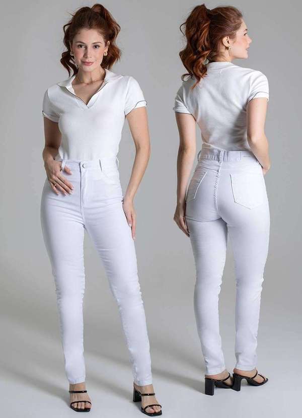 Sawary - Calça Sarja Sawary Hot Pants - 279009 Branco 6