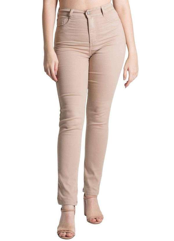 Sawary - Calça Sarja Sawary Hot Pants Bege
