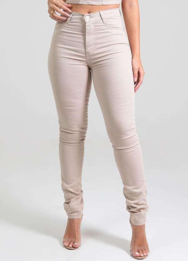 Sawary - Calça Sarja Sawary Hot Pants Bege 5