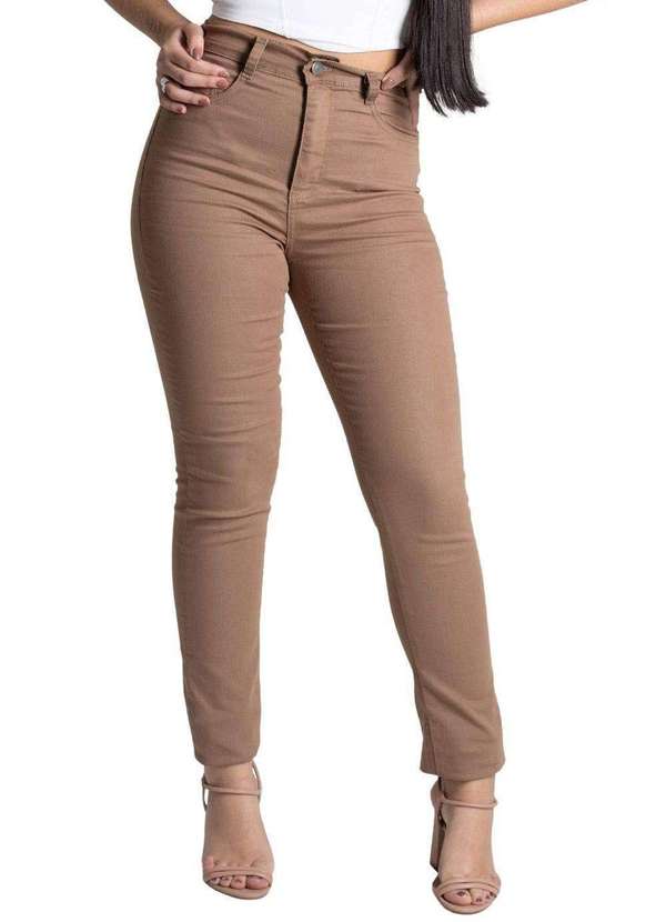 Sawary - Calça Sarja Sawary Hot Pants Bege