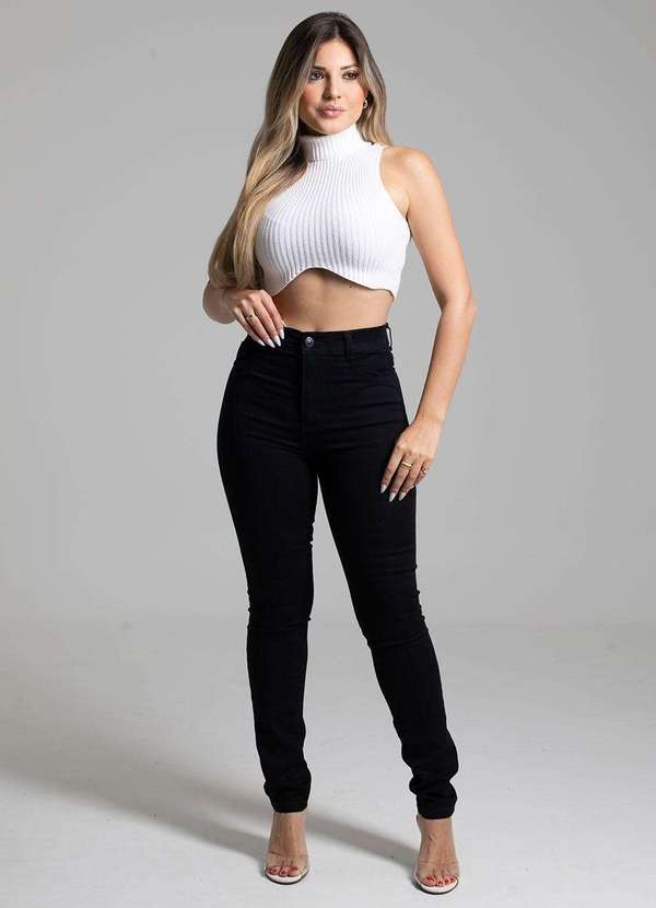 Sawary - Calça Sarja Sawary Hot Pants - 263832 Preto 2