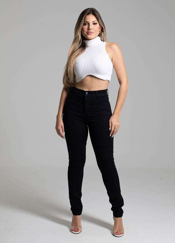 Sawary - Calça Sarja Sawary Hot Pants - 263832 Preto 3