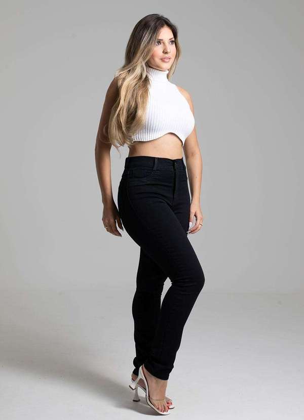 Sawary - Calça Sarja Sawary Hot Pants - 263832 Preto 4