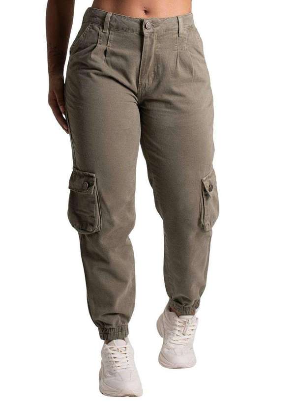 Sawary - Calça Sarja Sawary Jogger Verde