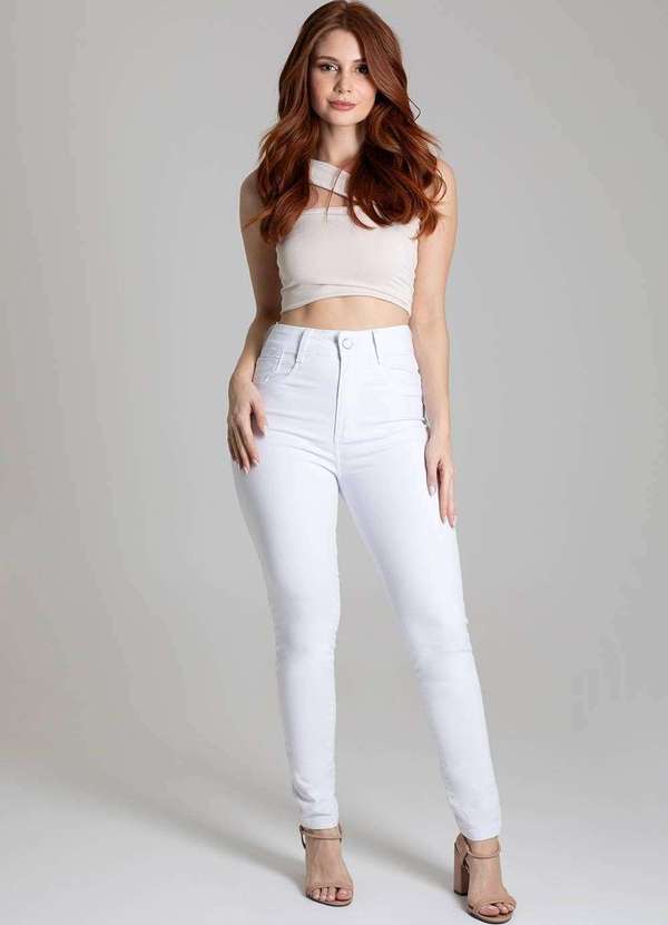 Sawary - Calça Sarja Sawary Levanta Bumbum - 275911 Branco 2