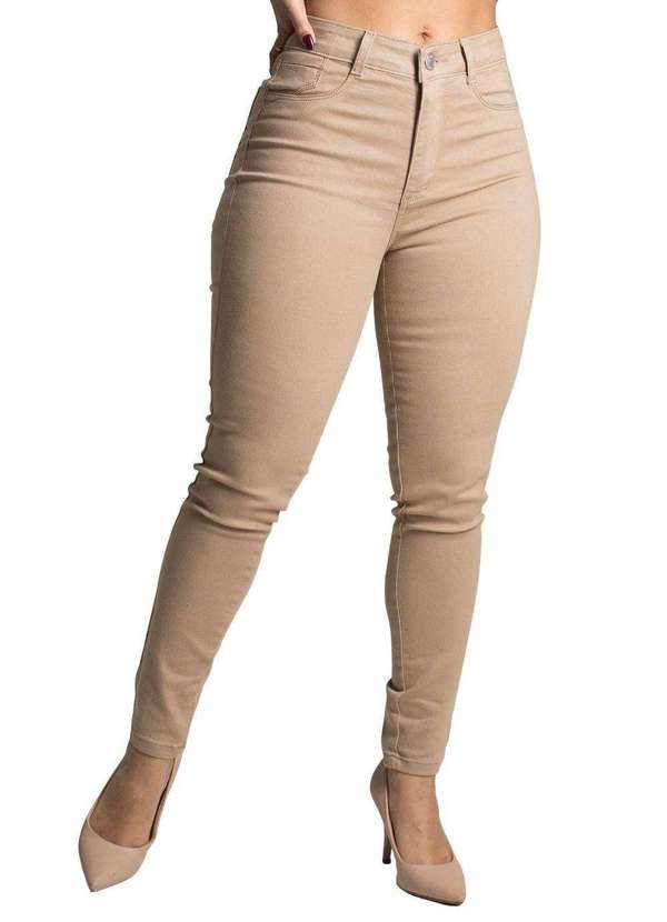 Sawary - Calça Sarja Sawary Levanta Bumbum Bege